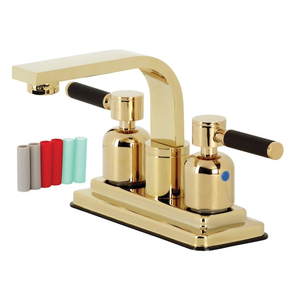 KB8462DKL Kaiser 4" Centerset Bathroom Faucet, Polished Brass
